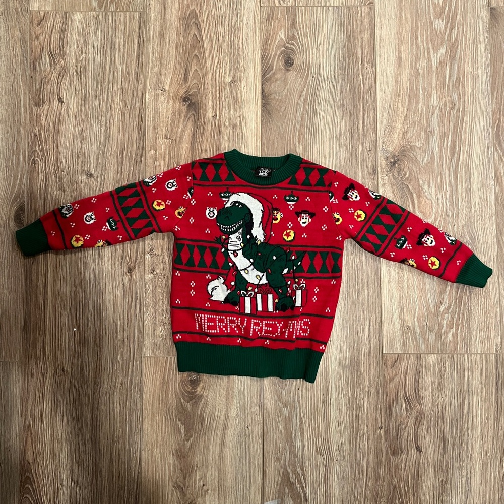 EUC - 2T Christmas Sweater - Rex from Toy Story